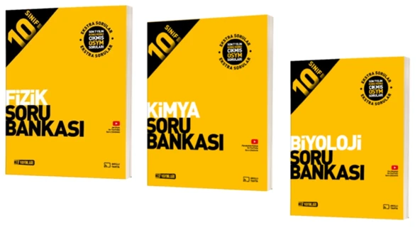 HIZ YAYINLARI 10. SINIF FİZİK - KİMYA - BİYOLOJİ SORU BANKALARI ürün görseli
