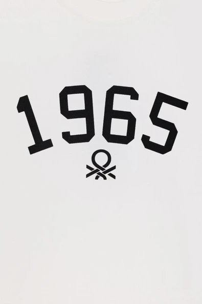 United Colors of Benetton Erkek Çocuk BNT-B23339 Uzun Kol Tshirt Ekru - Resim 3