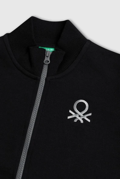 United Colors of Benetton Erkek Çocuk BNT-B23351 Sweatshirt Siyah - Resim 3