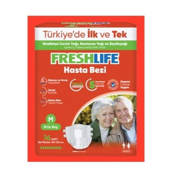 Freshlife Hasta Bezi Medium 16'lı ürün görseli 1