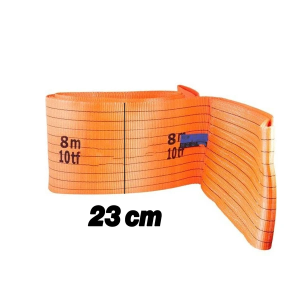 Sapan Polyester Spanzet 10 Ton 8 Metre Kırmızı Sağlam Yük Kaldırma Taşıma İndirme Esnek Halat - Resim 3