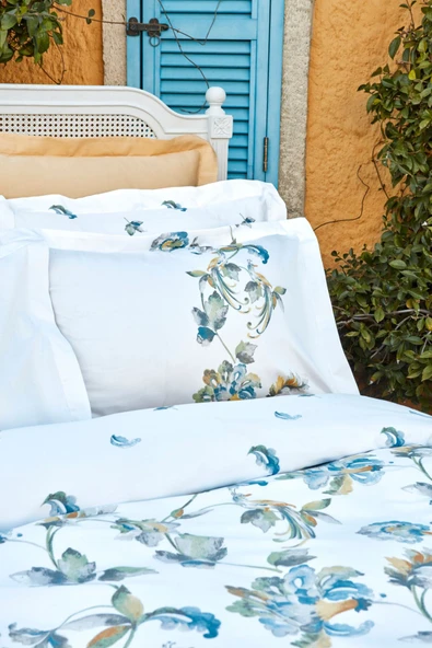 Sevilla Saten Çift Kişilik Nevresim Takımı Mavi - Resim 3