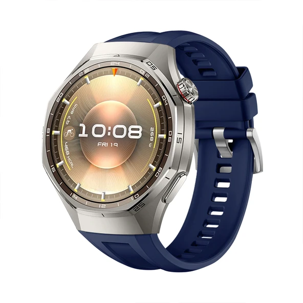 Huawei Watch GT6 Pro 46mm İle Tam Uyumlu Kordon Metal Tokalı Yumuşak Silikon Kordon Kayış  Lacivert ürün görseli