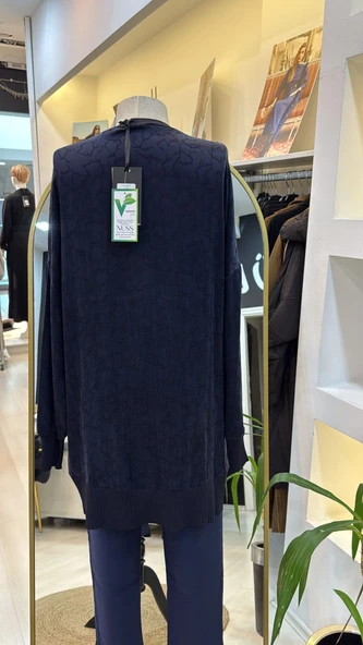 Nuss Lacivert 3003 İpek Tunik - Resim 5