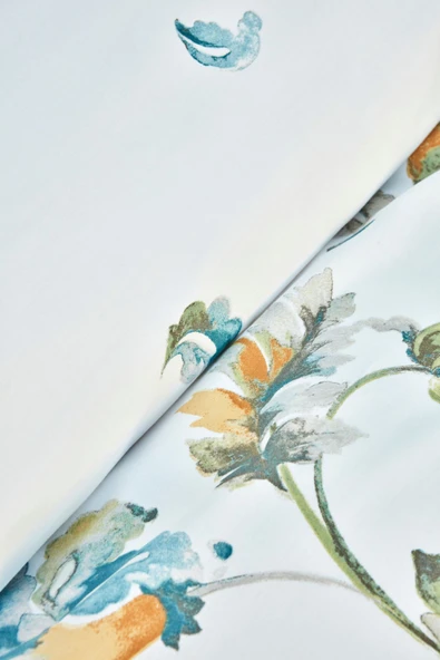 Sevilla Saten Çift Kişilik Nevresim Takımı Mavi - Resim 4