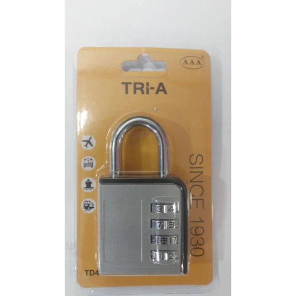 Tri-A 40S Mm Şifreli Asma Kilit Siyah Gri ürün görseli