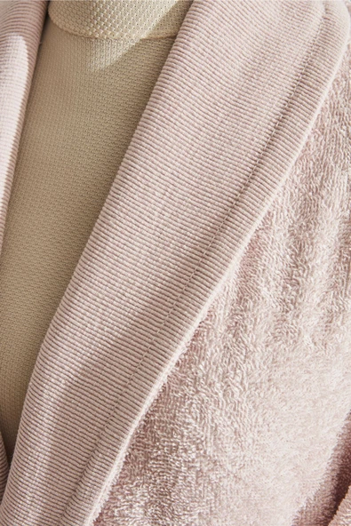 Andy  Pamuk Bornoz Seti L/XL Pudra - Resim 12