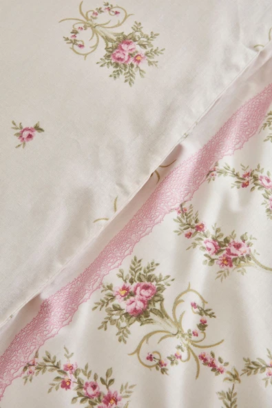 Alfia Pudra %100 Pamuk Çift Kişilik Nevresim Takımı - Resim 6