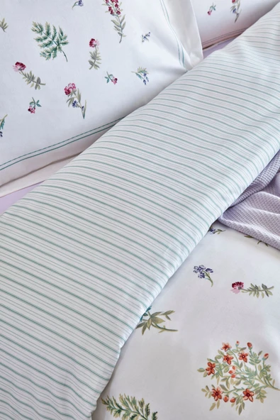 Le Mans Çift Kişilik Percale Nevresim Pike Takımı Lila - Resim 4