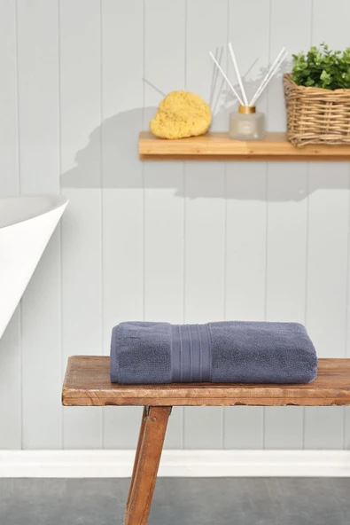 Aquasoft %100 Pamuk Banyo Havlusu 85x150 Cm Lacivert - Resim 4