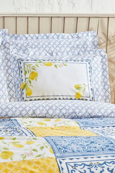 Addie %100 Pamuk Çift Kişilik Nevresim Takımı Sarı  PP - Resim 4