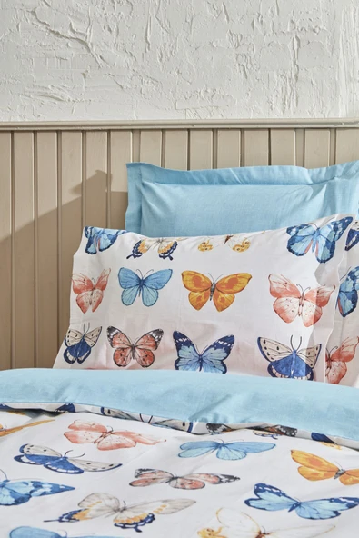 Danny %100 Pamuk Tek Kişilik Nevresim Takımı %100 Pamuk Lacivert Pp - Resim 4