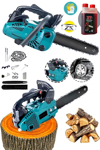 Pro Mini Benzinli Testere Ağaç Odun Dal Budama Ve Kesme Testeresi Hızar Motoru 25 cc - 2