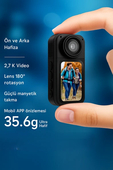 2.7K HD Aksiyon Kamerası  Yüksek Çözünürlüklü Spor ve Vlog Çekimleri - 6