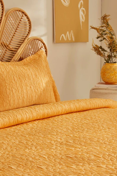 Home Rody Çift Kişilik Yatak Örtüsü Sarı - Resim 3