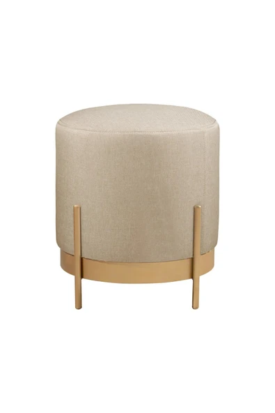 MİO PUF, METAL HALKALI PUF, MAKYAJ OTURAĞI ,PUF BENCH MONTAJSIZ OTURAK GOLD METAL AYAKLI - 1
