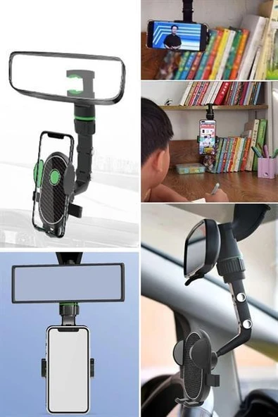 Dikiz Aynasına Takılabilen Eklemli Telefon Tutucu Aparat - Resim 9
