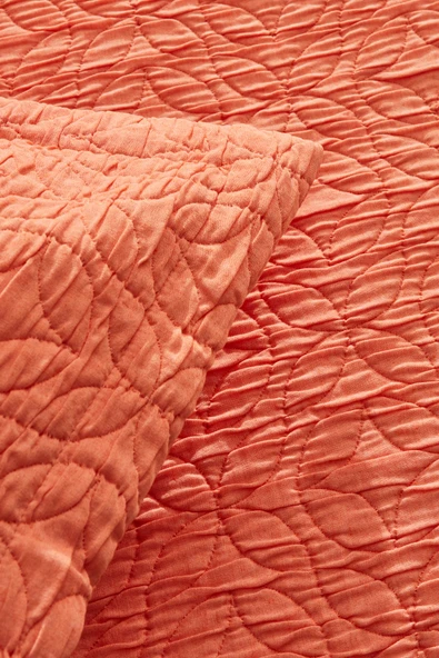 Rody Çift Kişilik Yatak Örtüsü Turuncu - Resim 5