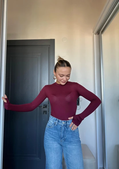 Kadın Body Bordo ürün görseli 1