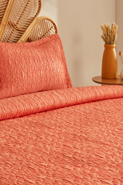 Rody Çift Kişilik Yatak Örtüsü Turuncu - Resim 3