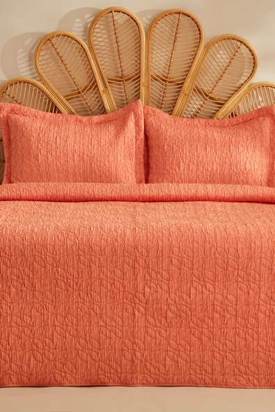 Rody Çift Kişilik Yatak Örtüsü Turuncu - Resim 6