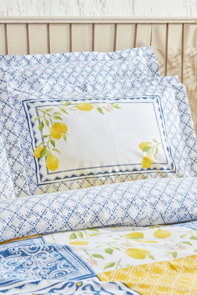 Addie %100 Pamuk Çift Kişilik Nevresim Takımı Sarı  PP - Resim 12