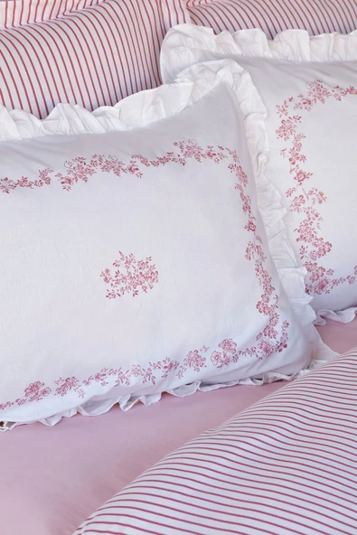 Versay Çift Kişilik Percale Nevresim Takımı Pembe - 6