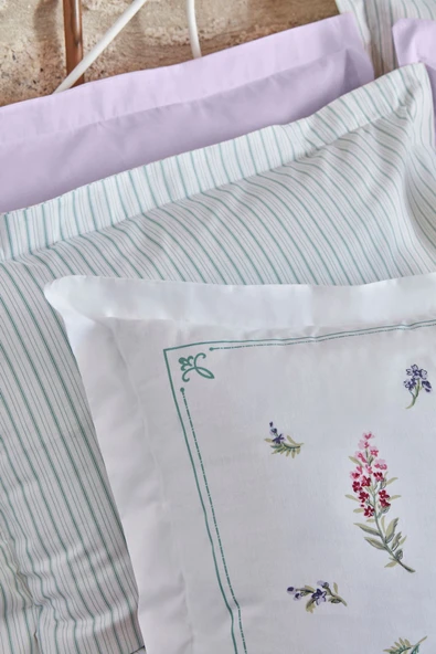 Le Mans Çift Kişilik Percale Nevresim Pike Takımı Lila - Resim 5