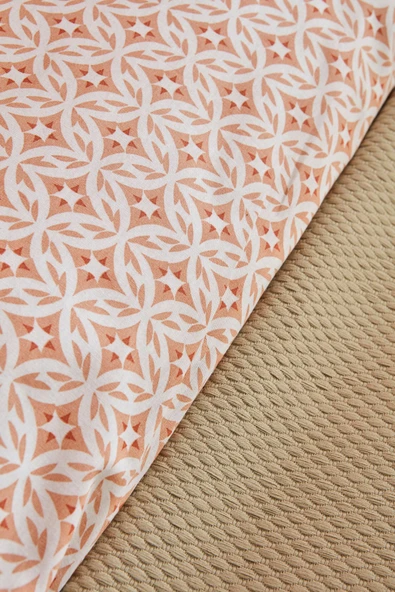 Afzelia Çift Kişilik Percale Nevresim Pike Takımı Pudra - Resim 6