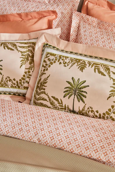 Afzelia Çift Kişilik Percale Nevresim Pike Takımı Pudra - Resim 4