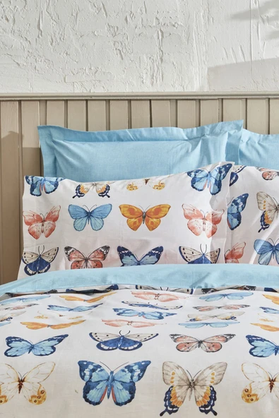 Danny %100 Pamuk Tek Kişilik Nevresim Takımı %100 Pamuk Lacivert Pp - Resim 11