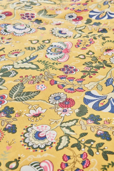 Lansy %100 Pamuk Çift Kişilik Nevresim Takımı Sarı - Resim 7