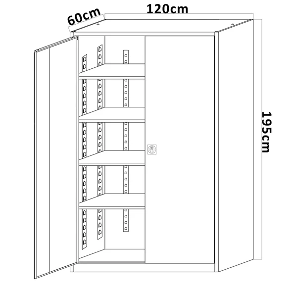 Çelik Dosya Dolabı Metal Dolap Ofis Dolapları 120X60X195 - 2