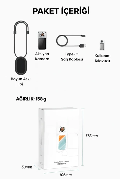 2.7K HD Aksiyon Kamerası  Yüksek Çözünürlüklü Spor ve Vlog Çekimleri - 8