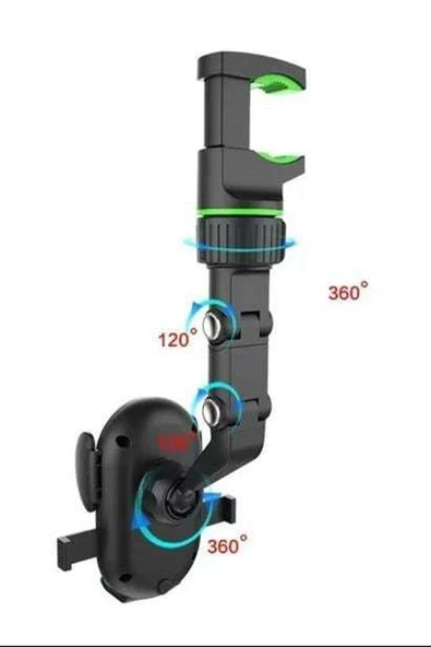 Dikiz Aynasına Takılabilen Eklemli Telefon Tutucu Aparat - Resim 10