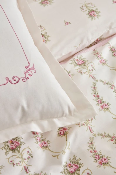 Alfia Pudra %100 Pamuk Çift Kişilik Nevresim Takımı - Resim 12