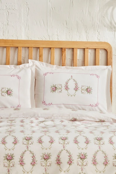 Alfia Pudra %100 Pamuk Çift Kişilik Nevresim Takımı - Resim 8