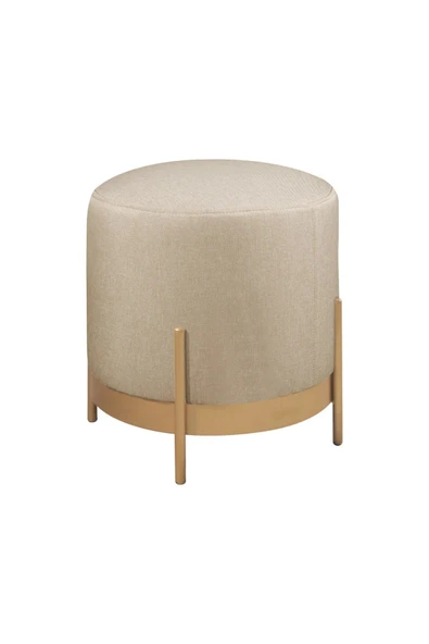 MİO PUF, METAL HALKALI PUF, MAKYAJ OTURAĞI ,PUF BENCH MONTAJSIZ OTURAK GOLD METAL AYAKLI - 2
