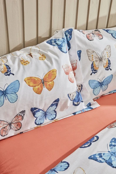 Danny %100 Pamuk Çift Kişilik Nevresim Takımı Lacivert Pp - Resim 3