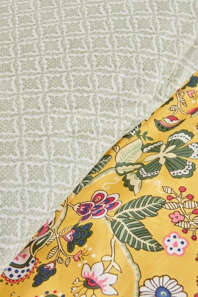 Lansy %100 Pamuk Çift Kişilik Nevresim Takımı Sarı - Resim 8