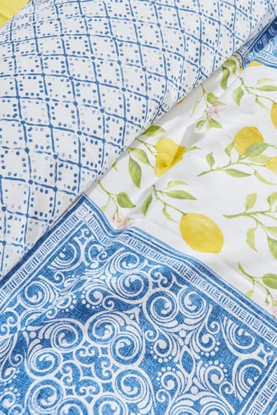 Addie %100 Pamuk Çift Kişilik Nevresim Takımı Sarı  PP - Resim 6