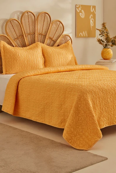 Home Rody Çift Kişilik Yatak Örtüsü Sarı - Resim 9