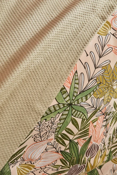 Afzelia Çift Kişilik Percale Nevresim Pike Takımı Pudra - Resim 5