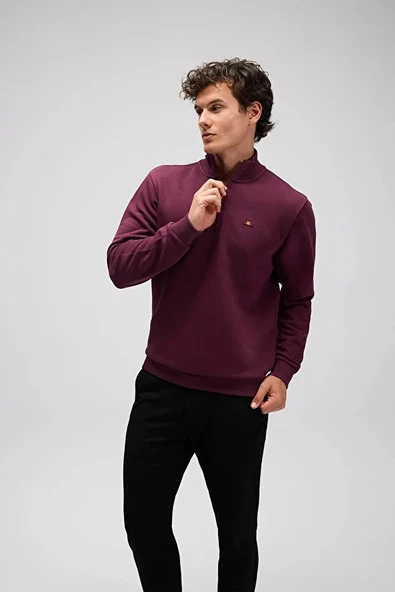 Ellesse Erkek Yarım Fermuarlı Sweat EM580-BRD - Resim 2
