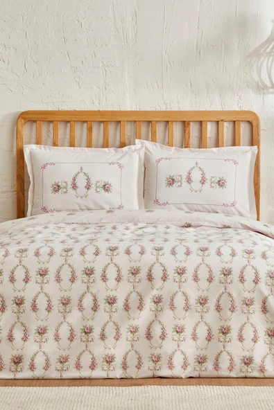 Alfia Pudra %100 Pamuk Çift Kişilik Nevresim Takımı - Resim 10