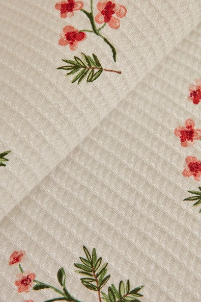 Silvie %100 Pamuk Çift Kişilik Pike Takımı Kırmızı PP - Resim 11