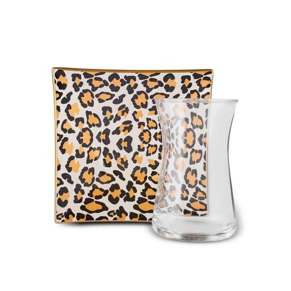   Karaca Leopar Kare 12 Parça Çay Seti - 2