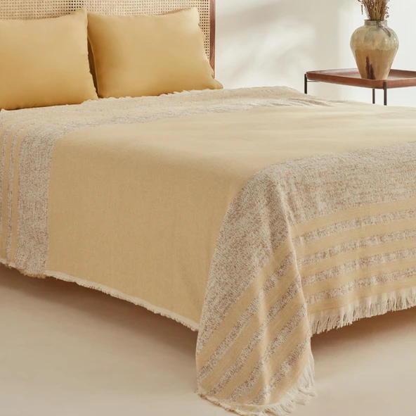 Karaca Home Amanda Jakar Çift Kişilik Pike Takımı Hardal - Resim 6