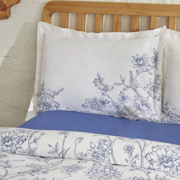 Karaca Home Reese Pamuk Tek Kişilik Pike Takımı Mavi - Resim 7