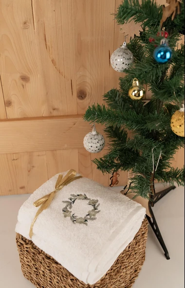 Pamuklu İkili 50x80 cm Modern Nakışlı Desenli Hediyelik Havlu Seti Baveno - Resim 6